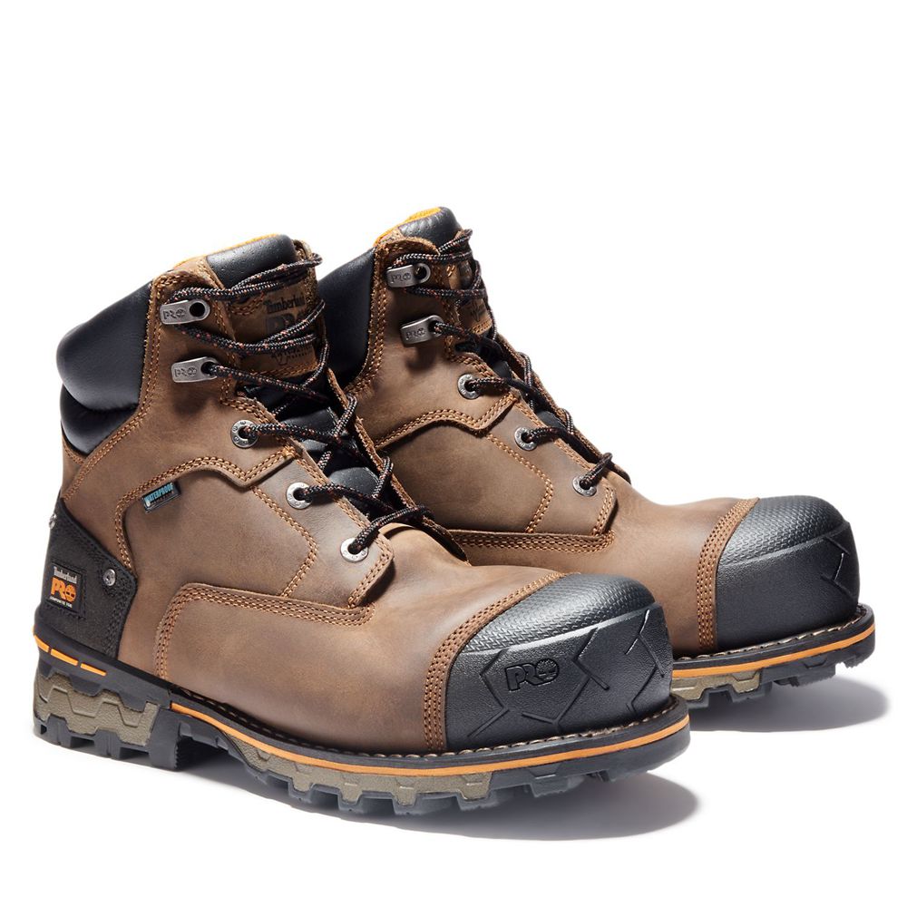 Bocanci De Muncă Timberland Barbati Maro/Negrii - Pro® Boondock 6\" Comp Toe - Romania - IOYHPJ462